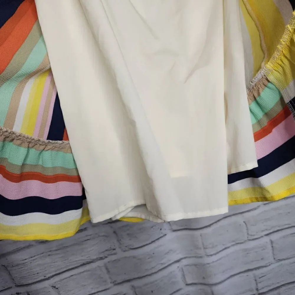 Modcloth Womens Multicolor Frequent Piquant Stripe Ruffle Hem Halter Dress Small - Picture 6 of 15